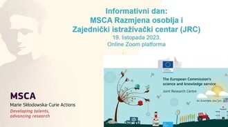 Nacionalni informativni dan MSCA – Razmjena osoblja i Zajednički istraživački centar (JRC)