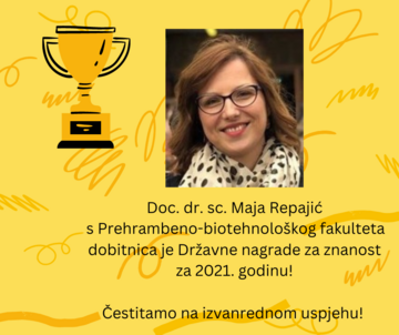 Docentica Maja Repajić dobitnica je Državne nagrade za znanost